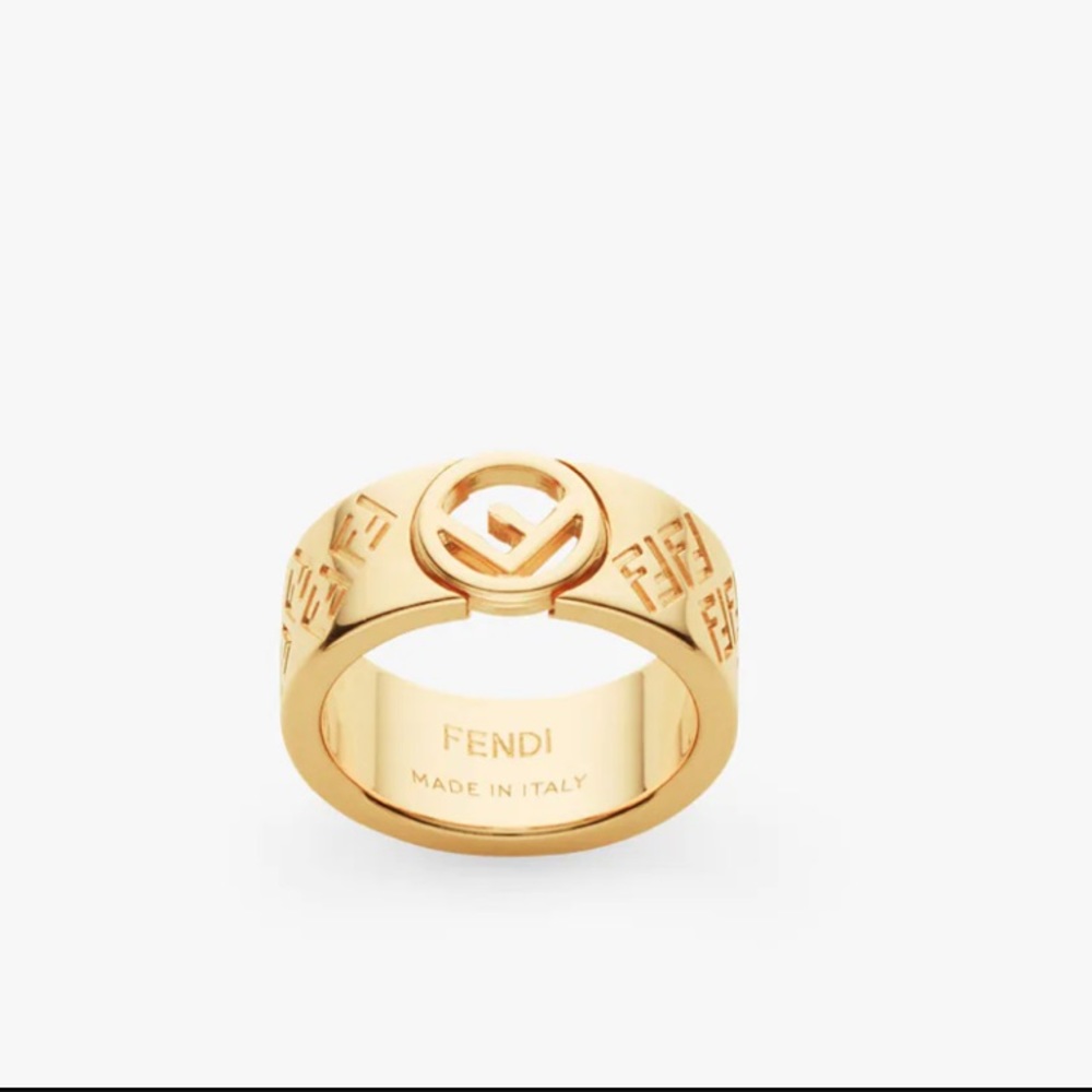 Fendi women authentic FF gold- colored ring size L
